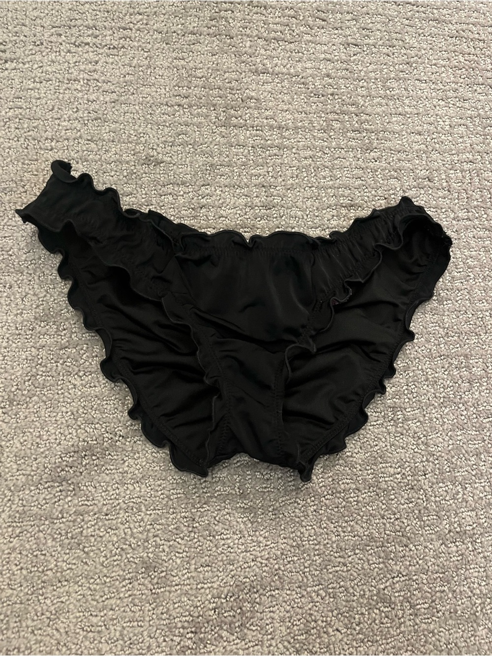 Victoria's Secret Black Ruffle Bikini Bottoms